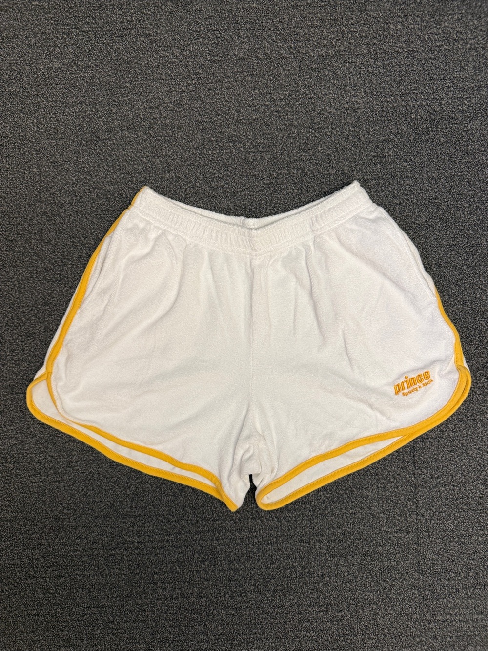 Sporty & Rich x Prince Sporty Terry Short in White/Yellow